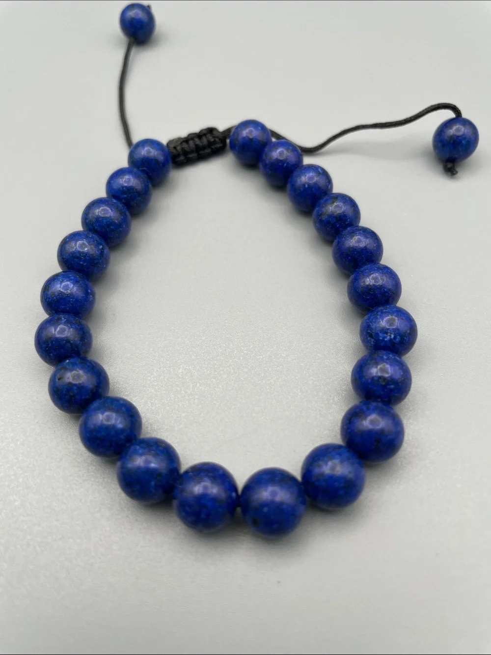 Lapis Bead Adjustable Bracelet - Deep Blue